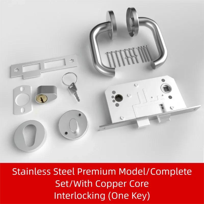 Fireproof Door Lock Handle Complete Set - Universal Passage Type Handle Lock Body