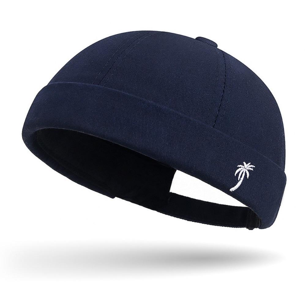 New Embroidery Men'S Beanie Breathable Coconut Tree Tang Caps Thin Style Adjustable Hip Hop Hat Landlord Hat