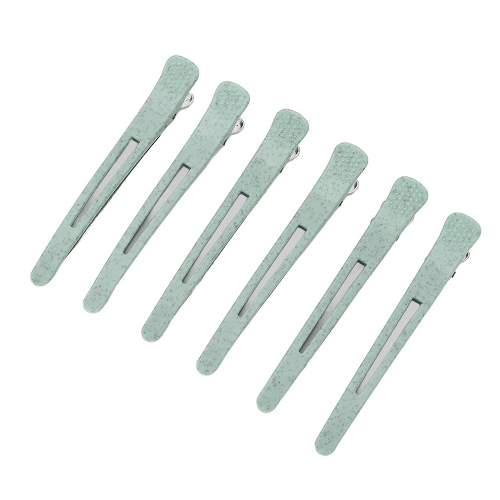 6 Stück Entenschnabel Haarstyling-Klammer Professionelle Tragbare Salon-Abteilungs-Haarklammer für Frauen Mädchen Grün