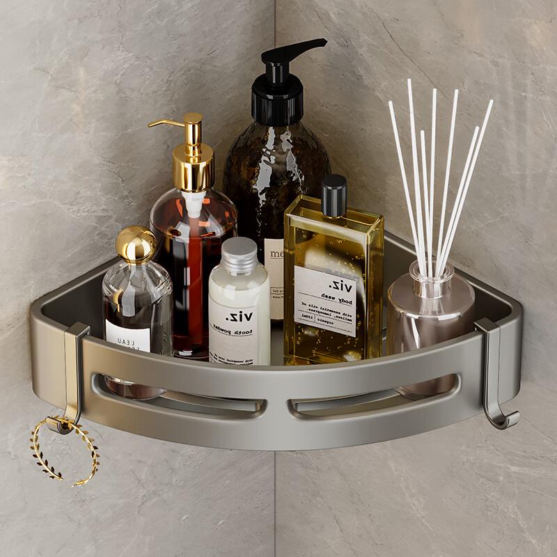 No-Drill Aluminum Bathroom Corner Shelf
