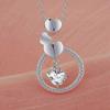 925 Sterling Silver Heart-to-Heart Link Clavicle Necklace