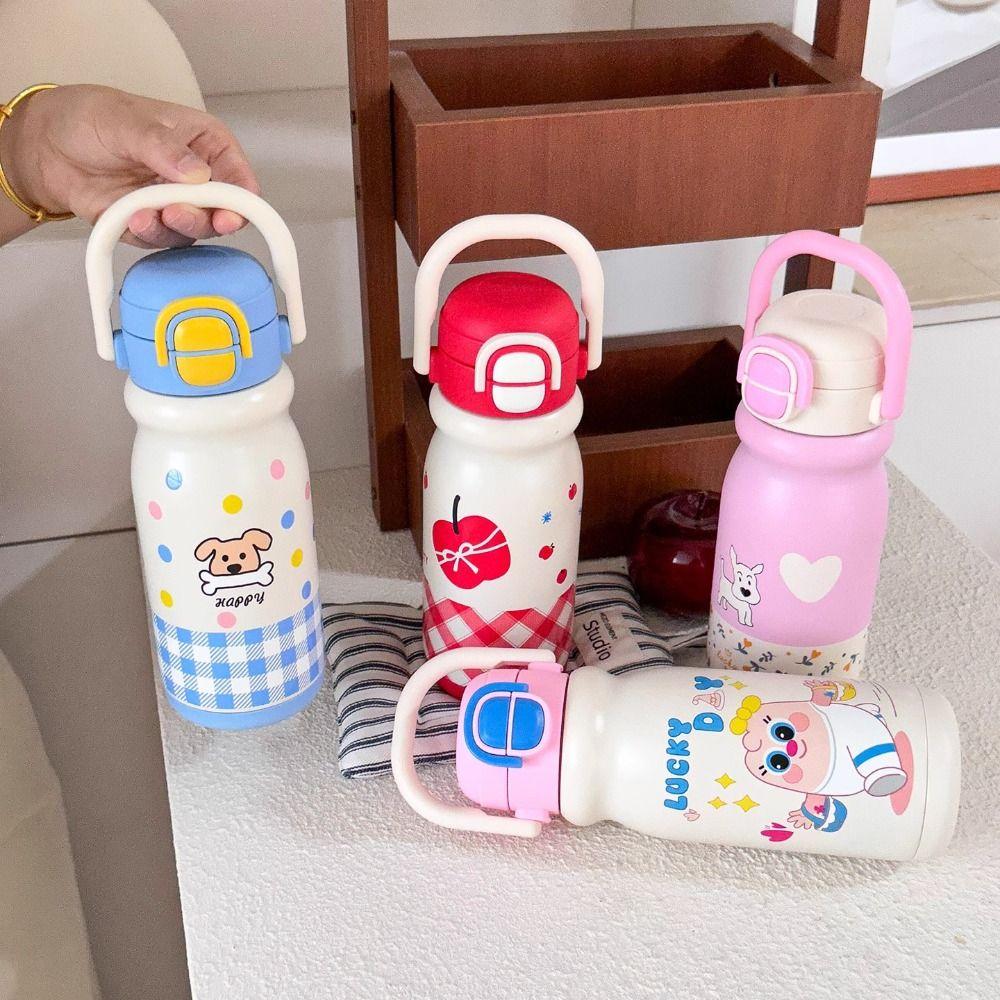 500ml Insulated Cup Large Capacity Thermos Water Bottle Cartoon Vacuum-insulated Bottle  Daily Use