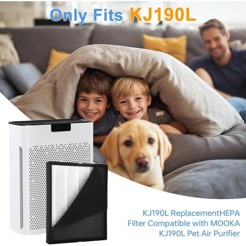 2 Pack KJ190L Replacement Filter for MOOKA KJ190L Pet Air Purifier