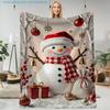 1pc Christmas Snowman Print Blanket, Holiday Decor Theme, Multi-Size Available, Autumn Thanksgiving Christmas Nap Blanket, Suitable for Living Room, B