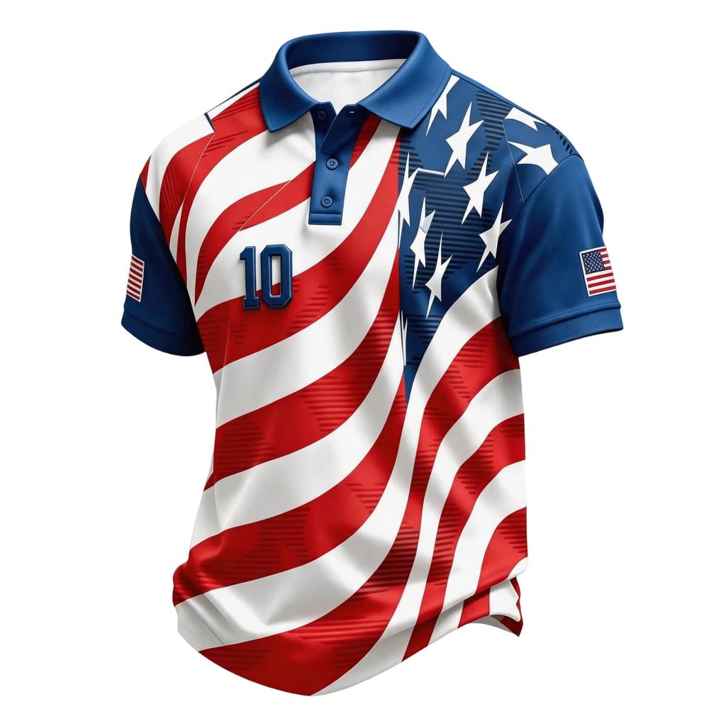 Men's Loose Fit Breathable Polo Shirt Short Sleeve Lightweight Fabric Comfortable Casual Top with Button Collar for Outdoor Activities
