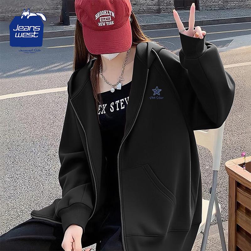 JEANSWEST CLUB Women's Collegiate Zip-Up Hoodie