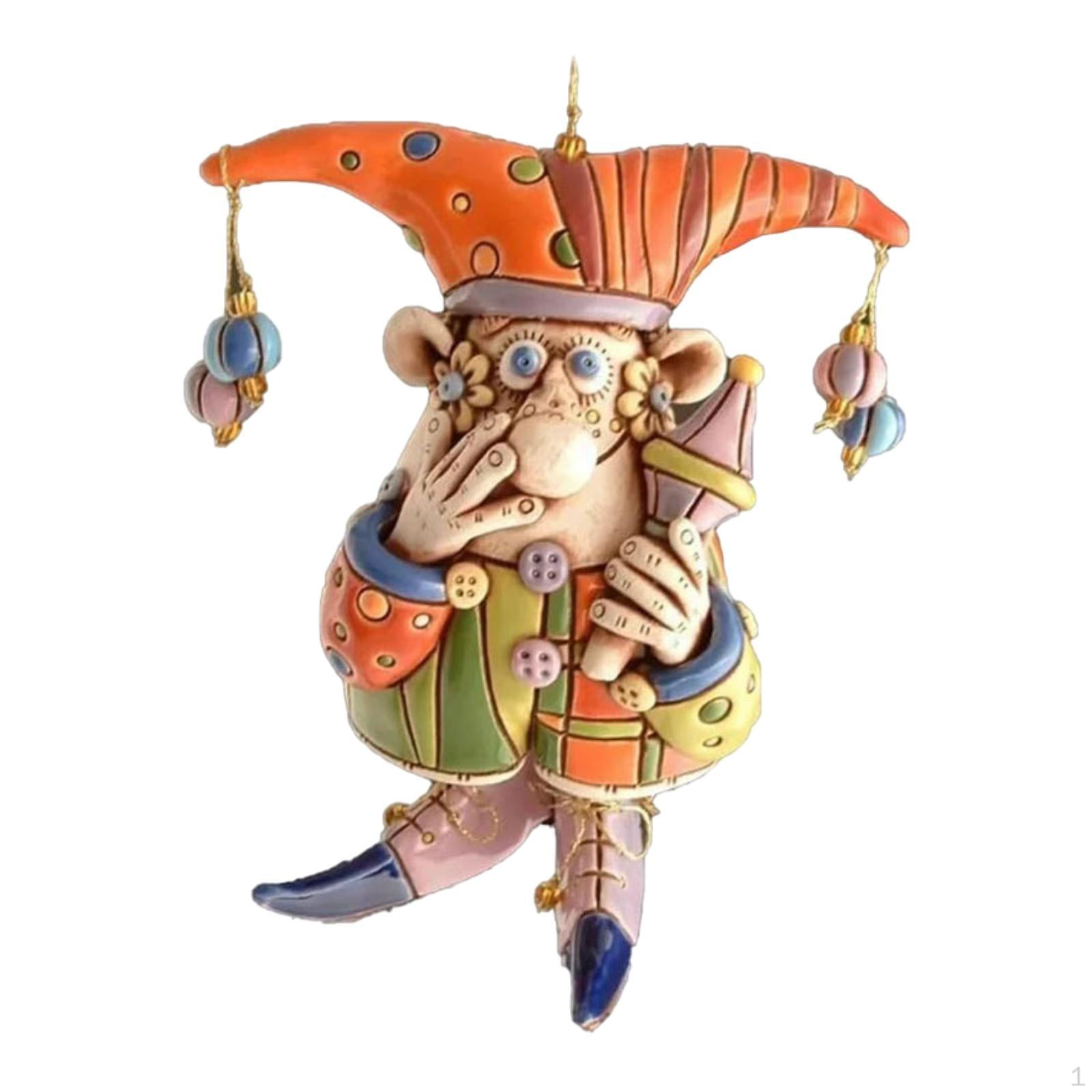 

Clown Wind Chime Hanging Ornament Funny Gift Home Decor for Porch Outdoor синий