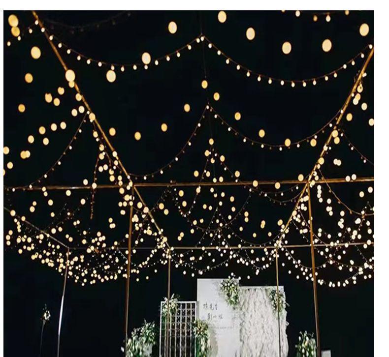 Solar LED Outdoor Camping Atmosphere Round Ball String Lights for Tents and Canopies