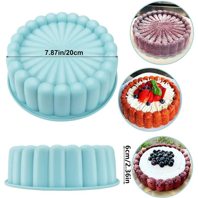 Round Silicone Charlotte Cake Pan Strawberry Shortcake Cheesecake Baking Pan Cakes Sponge Flan Kitchen Mold