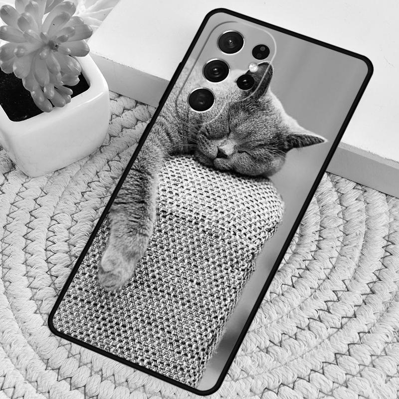 Grey British Shorthair Cat Silicone Phone Case For Samsung Galaxy note 10 pro S26 S25 S24 S23 S22 S21 Plus S25Ultra Capa Cover