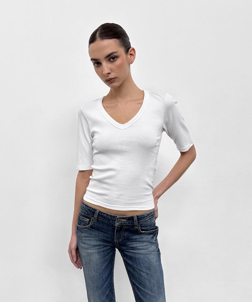 Saendeulig Line.01 V-Neck Tee_4Color