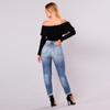 2024 Women's Cropped Jeans with Fashionable Holes and Irregular Pants