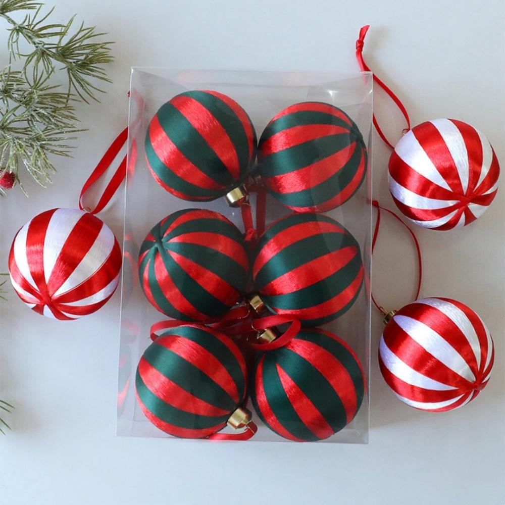 Weihnachtsbaum Anhänger Verschiedene Farben Weihnachtsbaumkugel Ornamente Weihnachten Dekoration Kugeln Charmante Rot-Weiß Gestreifte Kugeln