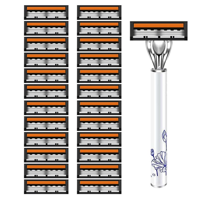 

Мужская классическая бритва с 3 лезвиями, ручная, сменные лезвия для бритья, безопасная бритва для лица, лезвия для бритья
