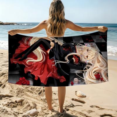 Classic Anime C-Chobits Girl Towel Beach Towel Oversized Quick Dry Towel Absorbent Soft Swim BeachTowels for Men Women