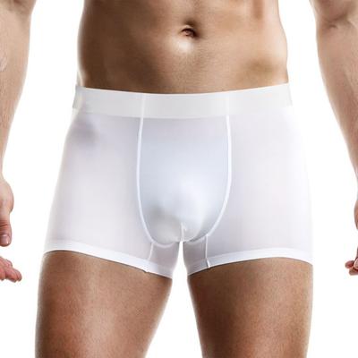 Herren Boxer Unterwäsche Mittelhochbund Elastischer Bund Einfarbig Shorts Slips Einfarbig Eis Seide Sommer Slips Alltagskleidung