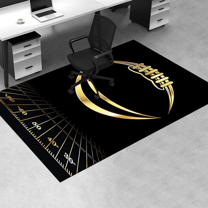 Golden Football Chair Mat Office Carpet for Home Decor, Sofa Rug, Large Size Gift Suitable for Bedroom, Living Room & Various Rooms