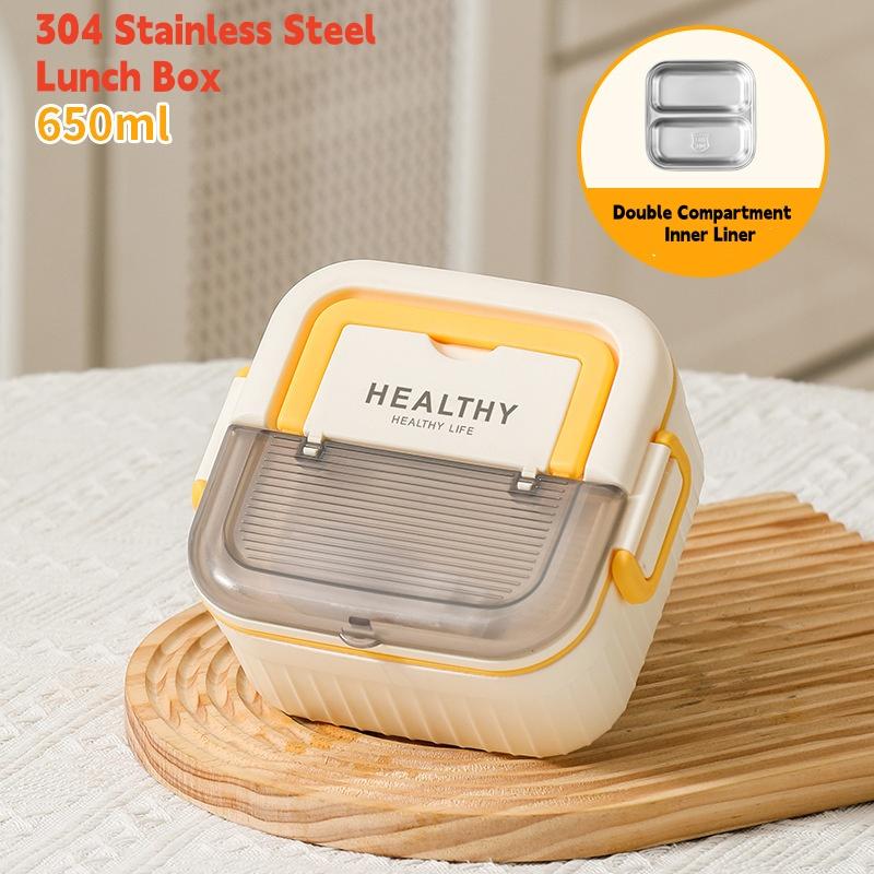 

304 Stainless Steel Lunch Box,Office Workers Can Be Heated Microwave Oven With a Meal Box,Picnics Box Portable Cell Lunch Box