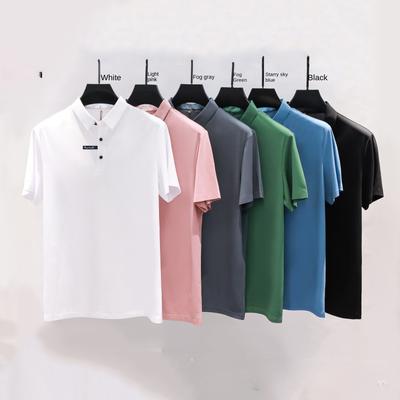 Camisa polo masculina de manga curta, nova camiseta, roupas masculinas de verão, camiseta de manga curta, top casual