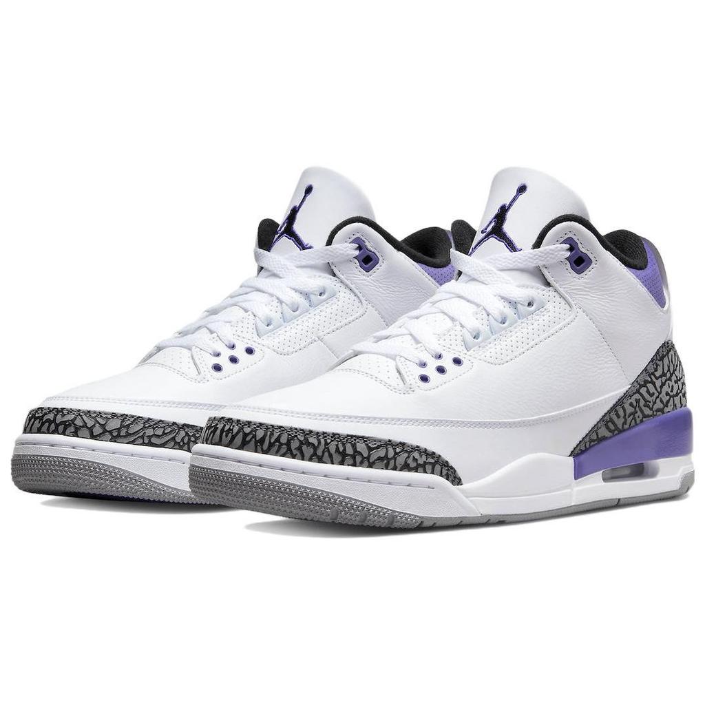 Air Jordan 3 Retro Dark Iris Men Sneakers White Black Cement-Grey CT8532-105