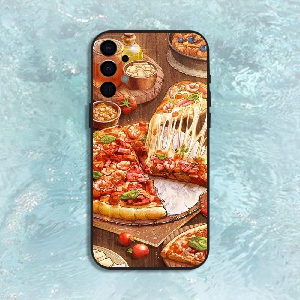

Delicious cartoon pizza Phone Case For Samsung S25,S24,S21,S22,S23,S30,Ultra,S20,Plus,Fe,Lite,Note,10,9,5G Black Cover Samsung S24