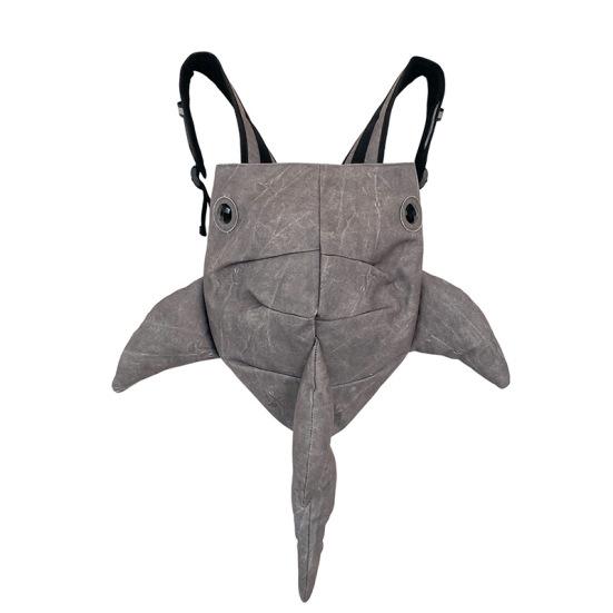 

Персонализированный рюкзак с акулой, модный повседневный рюкзак, дорожный рюкзак большой вместимости для мужчин и женщин (W) светло-серый