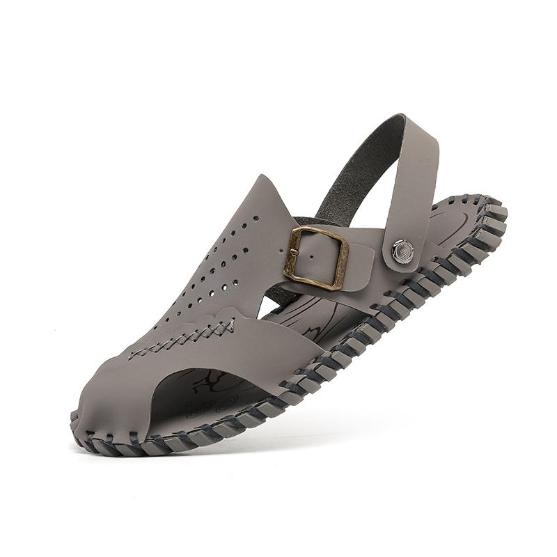 2024 New Mens Sandals Summer Breathable Sandals Men Outdoor Casual Lightweight Beach Sandals Handmade Men Shoes Cattle Leather