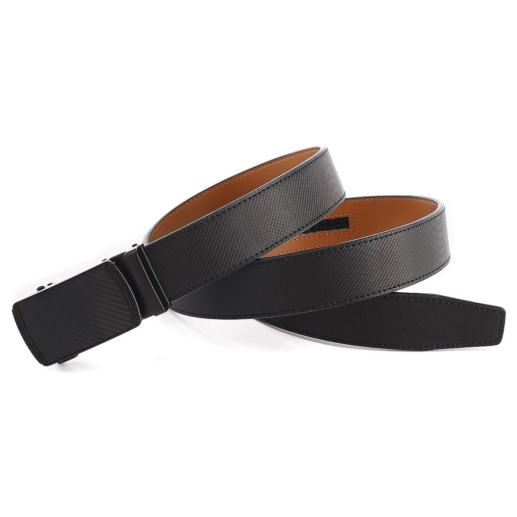 Men's Two-Layer Cowhide Leather Belt with Automatic Buckle - Versatile Business Style