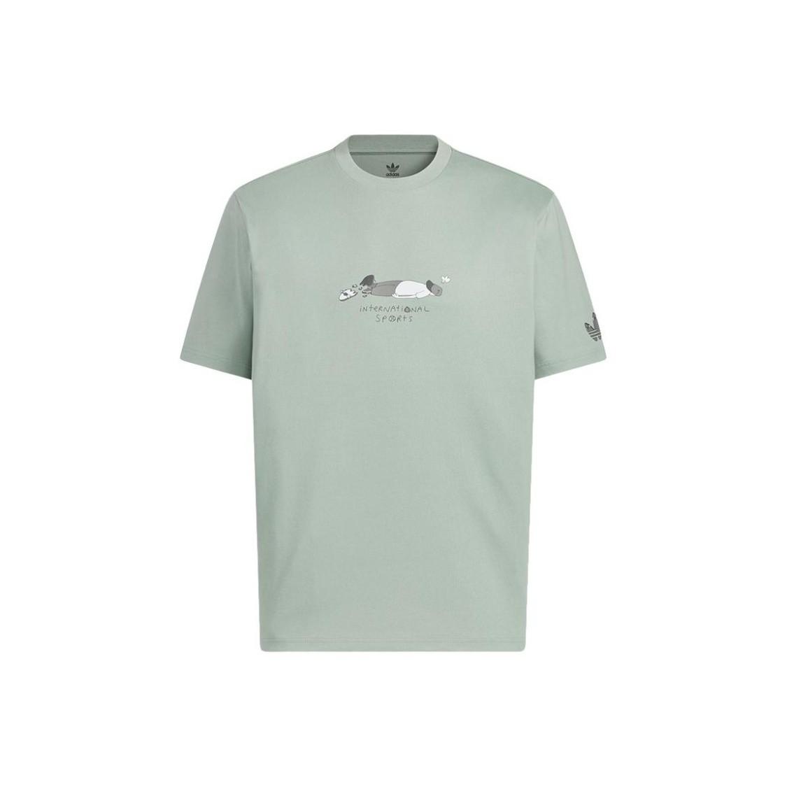 adidas Originals men s casual sporty soft short-sleeve T-shirt in light green M