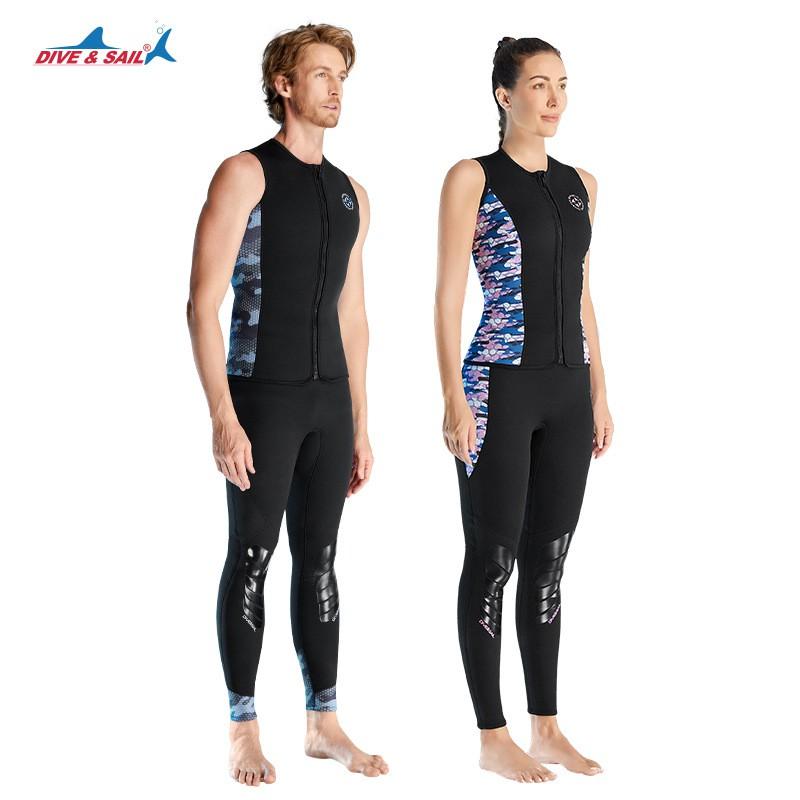 3mm Neoprene Wetsuit Vest With Front Zip Snorkeling Diving Swimming Surfing Warmth Protection Unisex