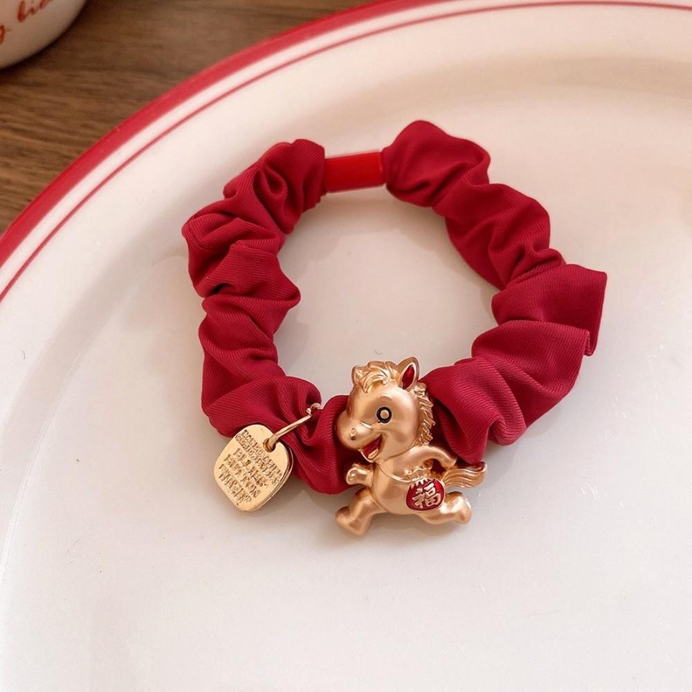 Red Cloth Rope New Year's Red Hair Rope Wrinkle Red Hair Scrunchies Daily Life