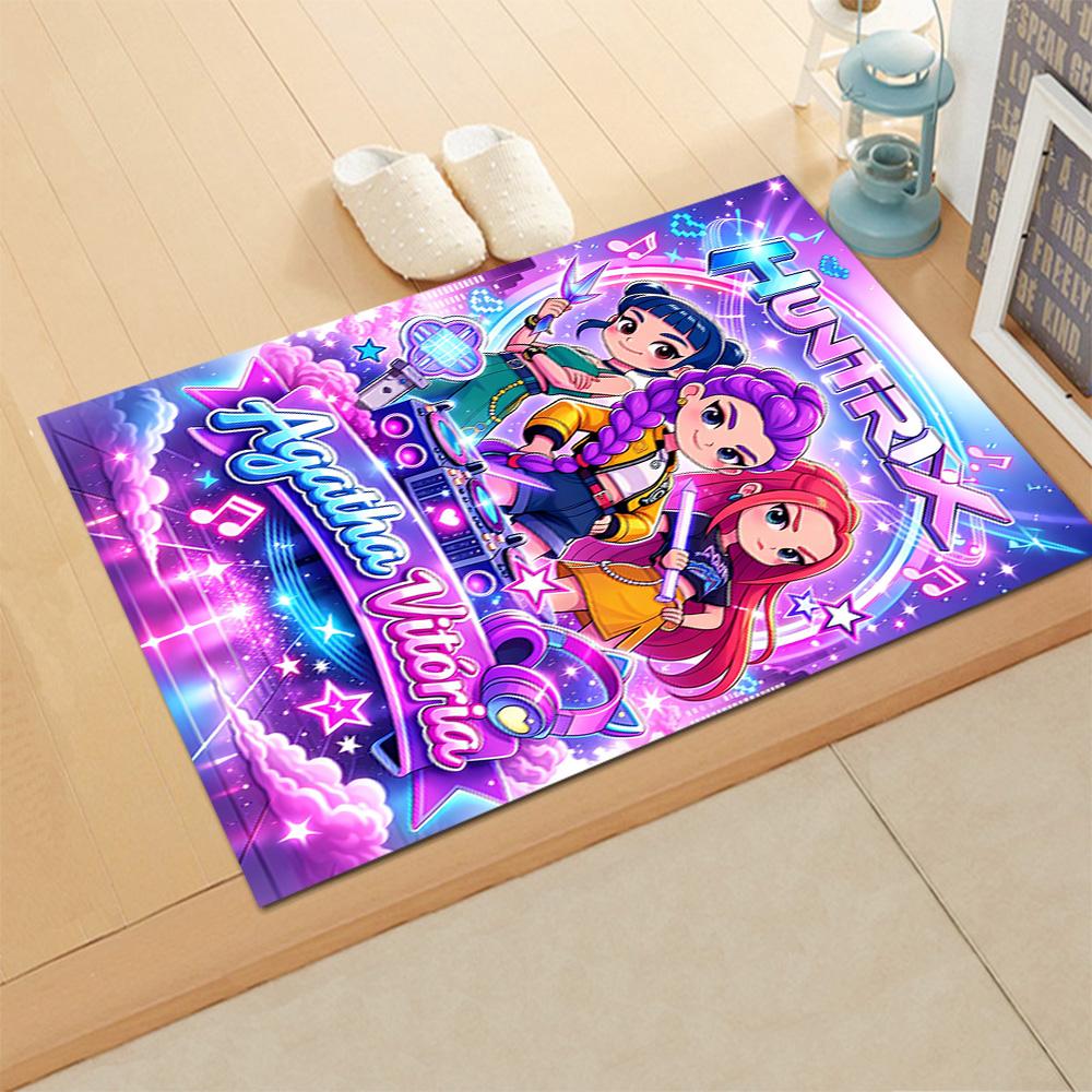 Magische Meisjes in Neonlichten vloerkleed voor woonkamers, slaapkamers, huisdecoratie en als cadeau.