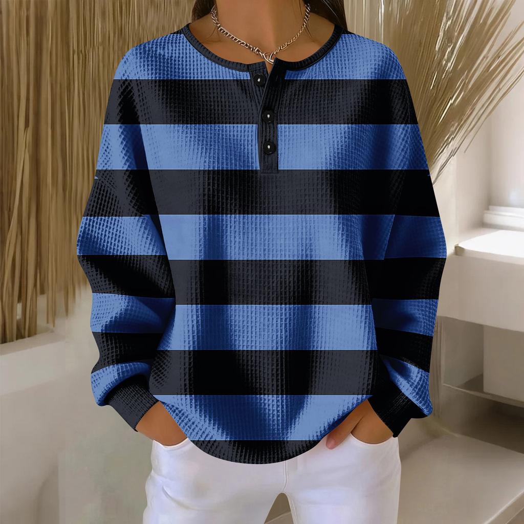 Women's Casual Shirts Long Sleeve Tops Button Up V Neck Loose Knit Fall Favorites For Women