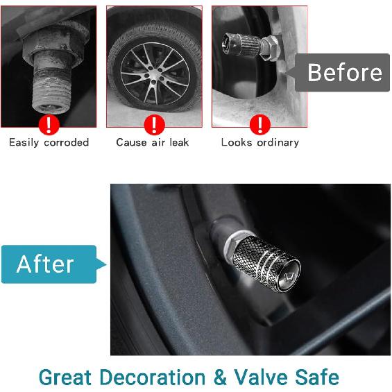 Tire Valve Stem Cap Cover Universal Fit for Honda Accord Civic Fit CRV Pilot EX CR-V EX-L Car Accessories for Cars, SUV, Truck, Motorcycles 4pcs