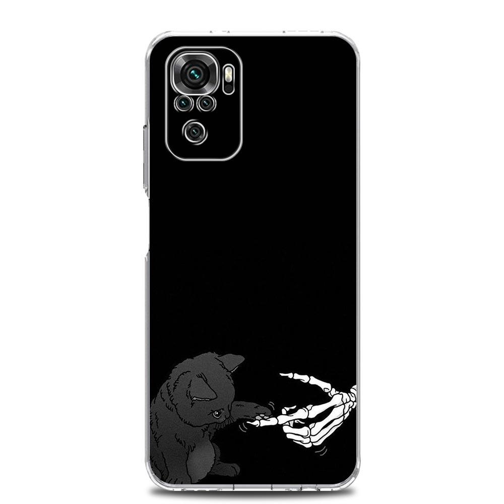 Phone Case For Xiaomi Redmi Note 13 12 5G 9S 9 8 10 11 Pro Plus 4G 9T 13C 12C 10C 9C 9A 7 Pro Clear Cover Funny Skeleton