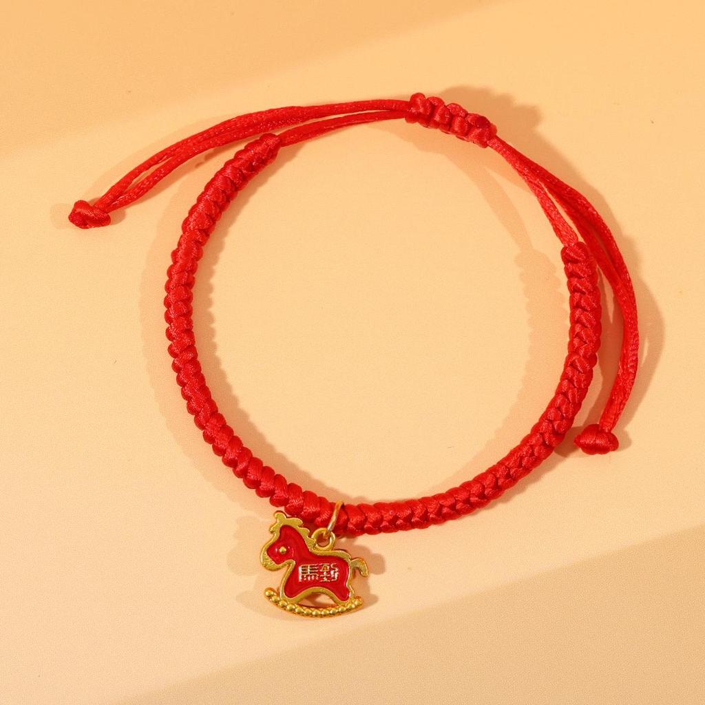 Year of the Horse Zodiac Bracelet - Red String Handmade Couples Charm for Men and Women, New Year Gift Jewelry