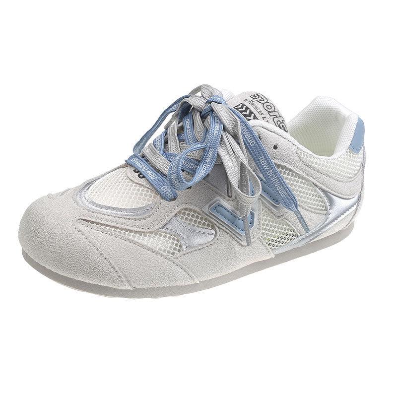 Mesh breathable casual sports shoes 2025 summer show small non-slip inner height increase German training shoes travel running women's shoes