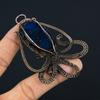 Natural Octopus Blue Labradorite Gemstone Copper Wire Wrap Pendant 3.35" f7C95