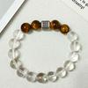 Crystal Beaded Bracelet for Women Natural Tiger Eye Stone 10mm Round Beads Bangle DIY Beading Jewelry Gifts
