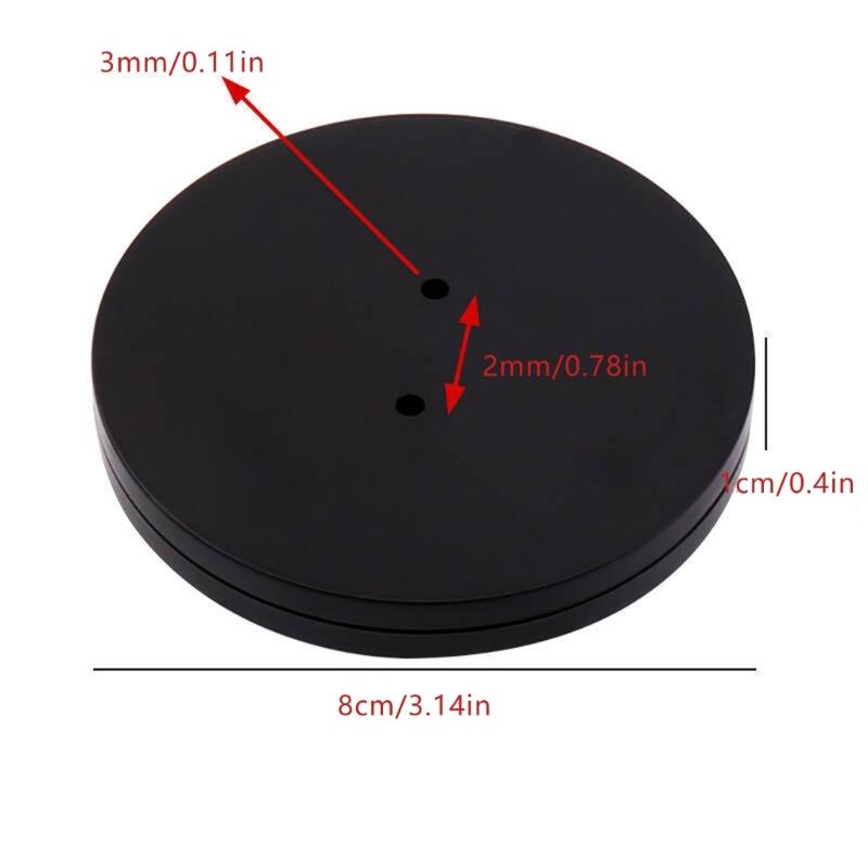 Two Sided Mini Display Stand Turntable With Smooth 360 Rotation 8cm ABS Base For Action Figures Pottery