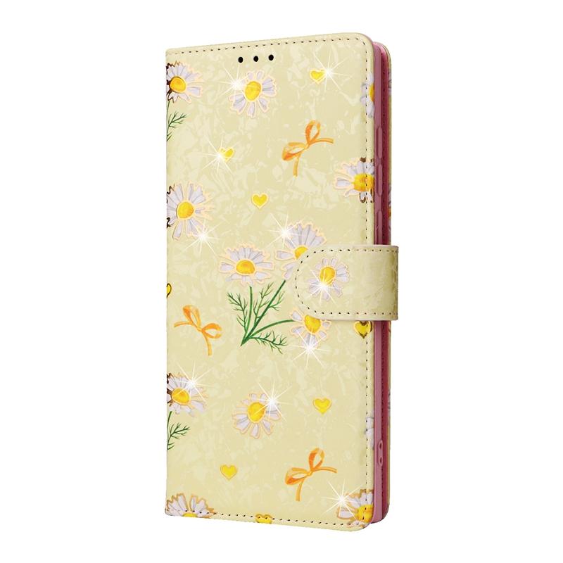 Luxury 3D Gilded Flowers Printed Case Cover for iPhone 14 13 12 11 Pro Max Samsung Galaxy S23 S22 S21 S20 A13 A23 A33 A53 A73 RFID Blocking Wallet Bag
