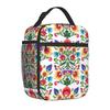 Colorful Mexican Flower Lunch Box Reusable Lunch Bag Work Bento Cooler Reusable Tote Picnic Boxes Insulated Container for Picnic