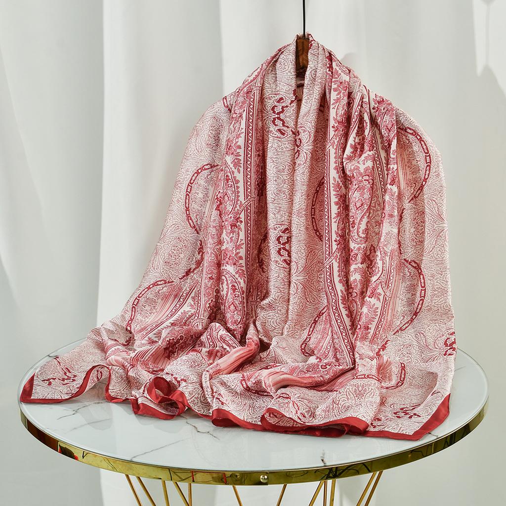 New Oversized Shawl for Women Luxury Paisley Print Sun Protection Wrap Summer Beach Cover Up Muslim Hijab Scarf Fashion Bandana