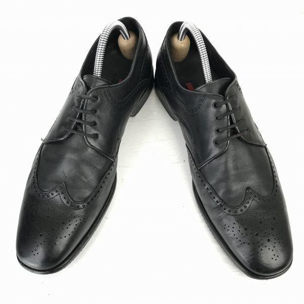 Lloyd Heavy Leather Wingtip 26.5 Black Dress Shoes Made In Germany(USED)