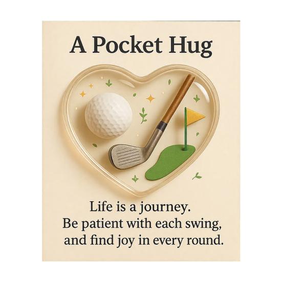 Sports-Themed Pocket Hug Football Golf Tennis Soccer Baseball Pocket Hug Heart Token Emotional Support Gift