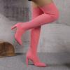 Comemore Women's Knited Sock Boots Autumn Winter Sexy Over-the-Knee  Boots Pointed Toe Thick High Heels Long Botas Size 36-43