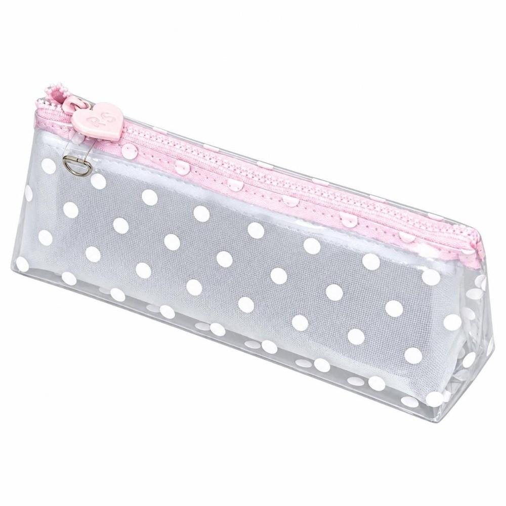 Polka Dot Print Pencil Case Detachable Pencil Pouch Portable Stationery Bag Students