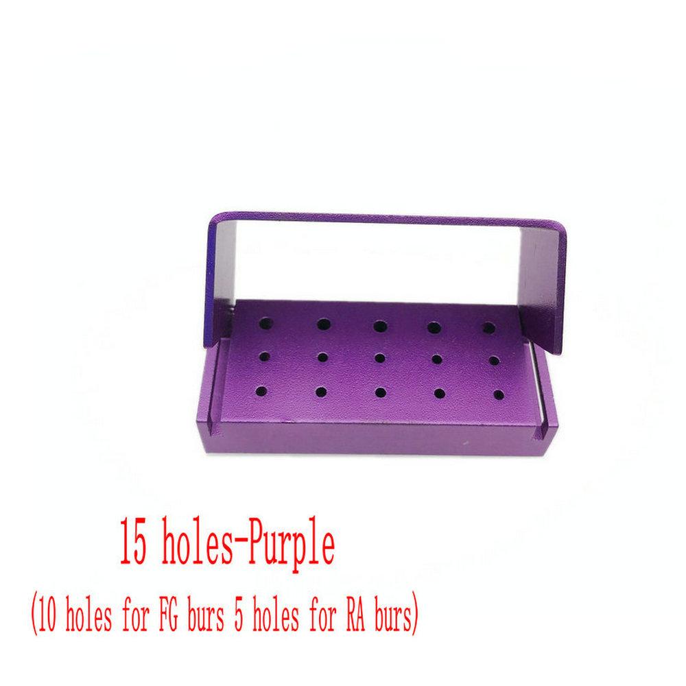 15/30 holes Dental Diamond Burs Holder Block Disinfection Box Autoclave ALUMINIUM Bur Holder Dentist Tools