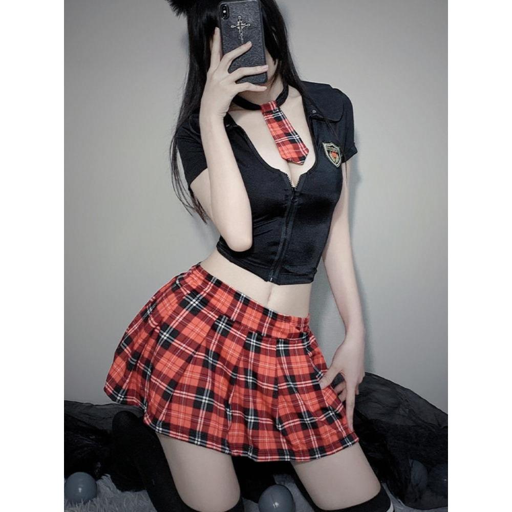 Japanese Lolita Sexy Costumes Maid Uniform Role Play Cute Sweet Schoolgirl Uniform Stage Show Costume Lingerie Exotic Outfit