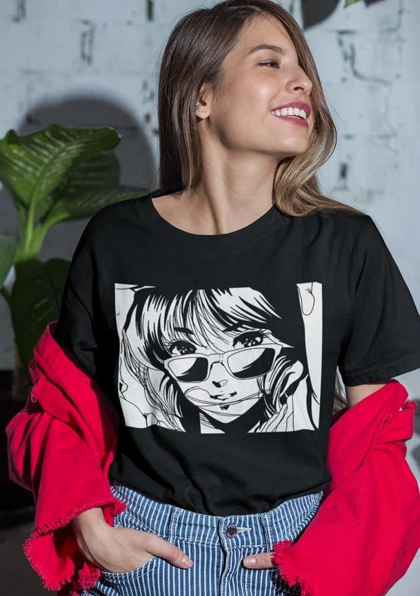 Unisex Macross Lynn Minmay Retro Anime Aesthetic T-Shirt, Manga Waifu Shirt L